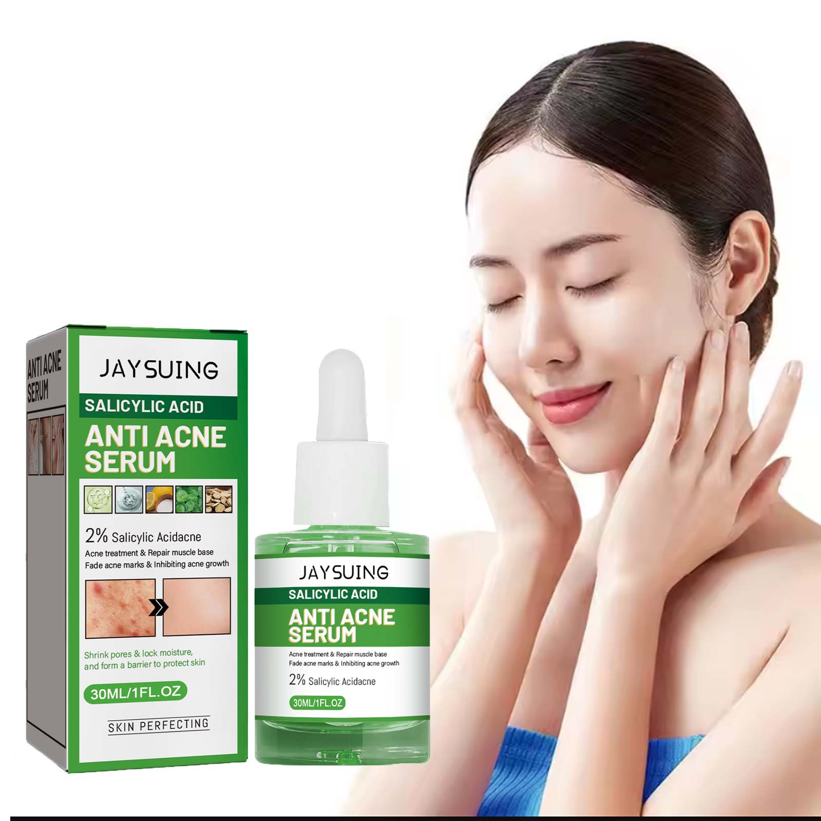 Glycolic Acid Exfoliant - Salicylsäure Anti Acne-e Gesichtsserum Feuchtigkeitsspendender Fader