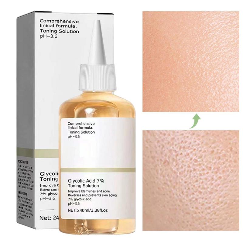 Glycolic Acid Exfoliant - 100 ml/240 ml Peeling-Gesichtstoner, Glykolsäure, 7