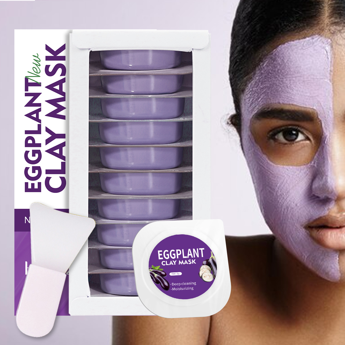 Bentonite Clay Mask - 5 g/0,17 oz*10 Schlammmaske aus Auberginen-Ton,