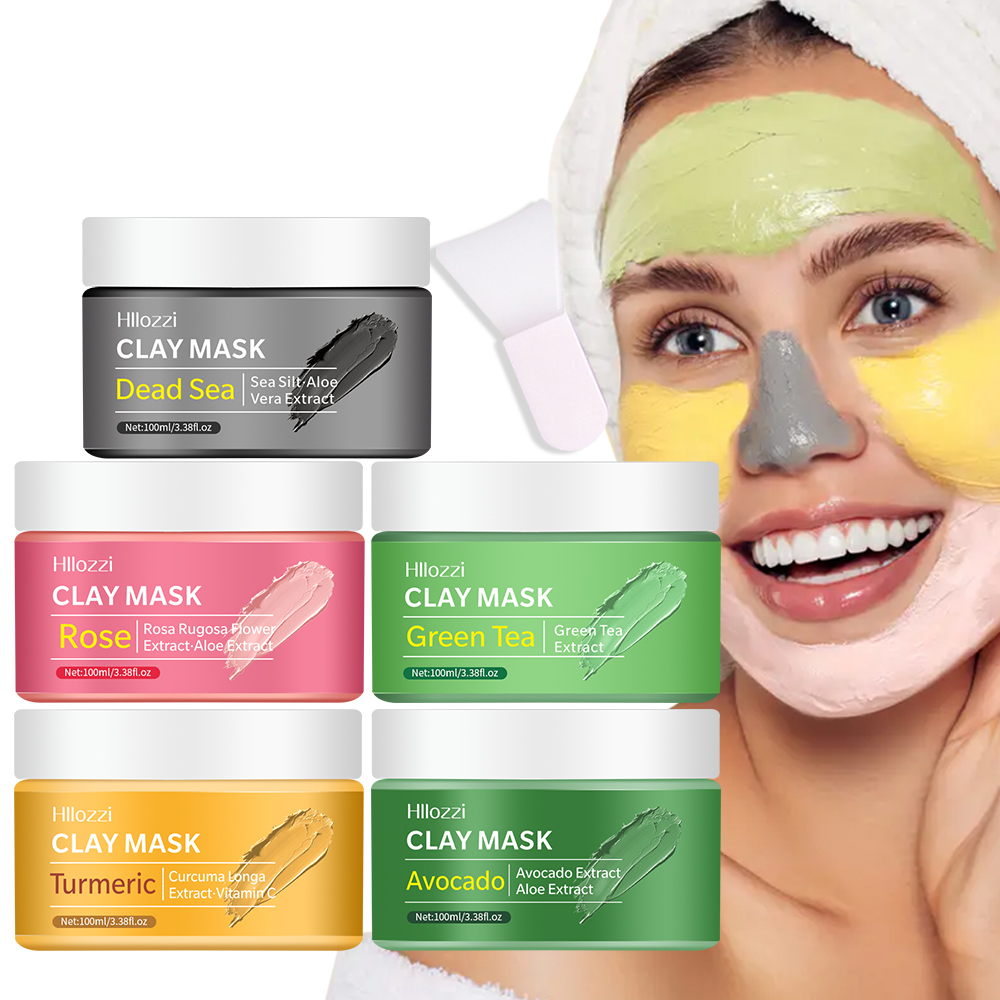 Bentonite Clay Mask - 100 ml Rose Gesichtsreinigung Schlammmaske Kurkuma