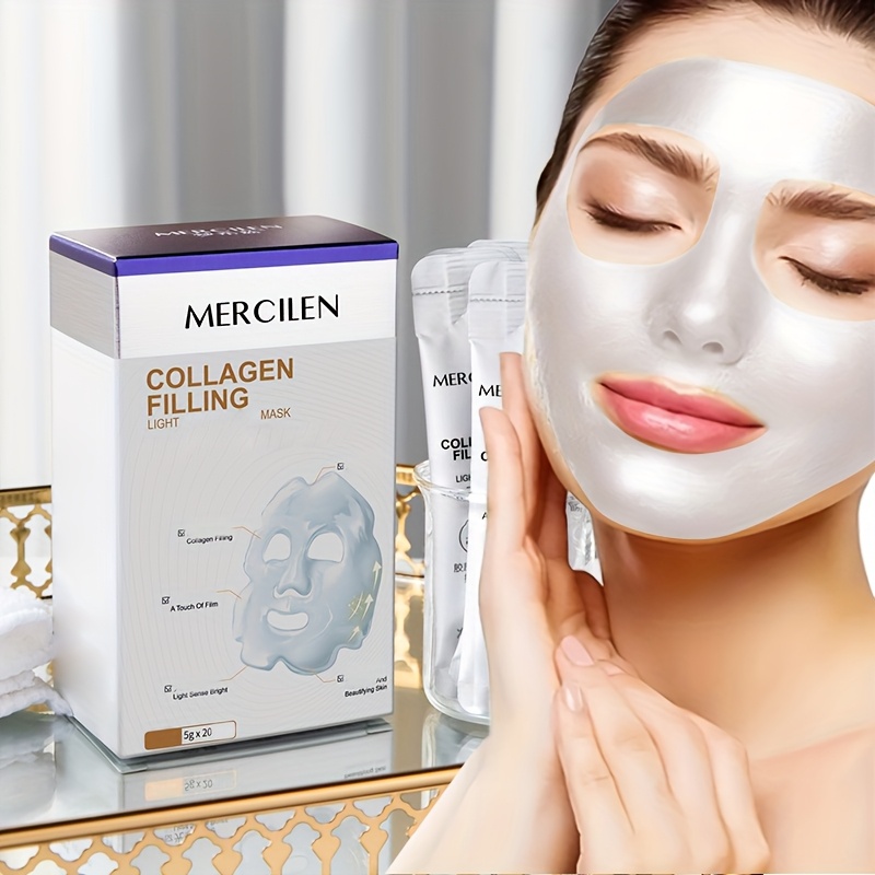 Bentonite Clay Mask - 20 Stück Mercilen Kollagen Peeling Gesichtsmasken