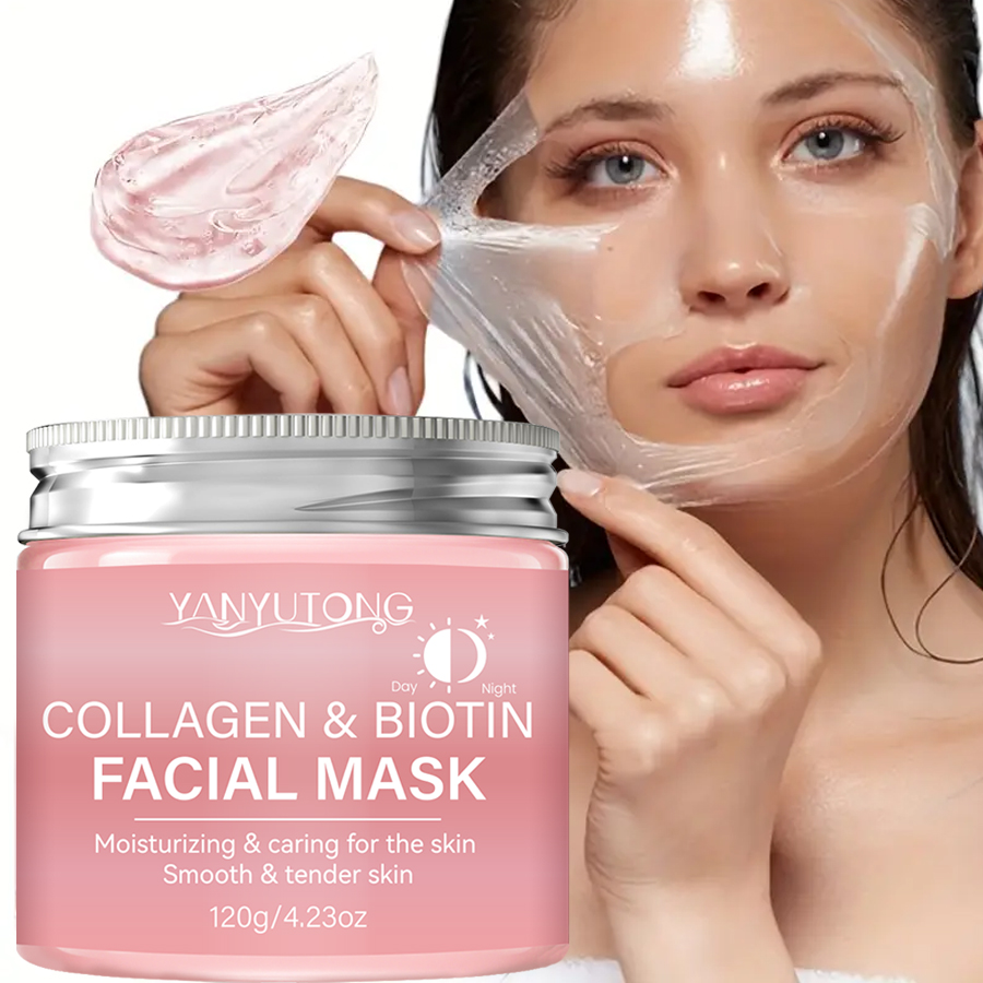 Bentonite Clay Mask - Kollagen-Peeling-Maske, Biotin Collagen Wrap Mask Tag